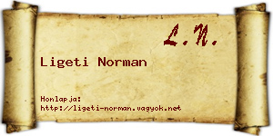 Ligeti Norman névjegykártya